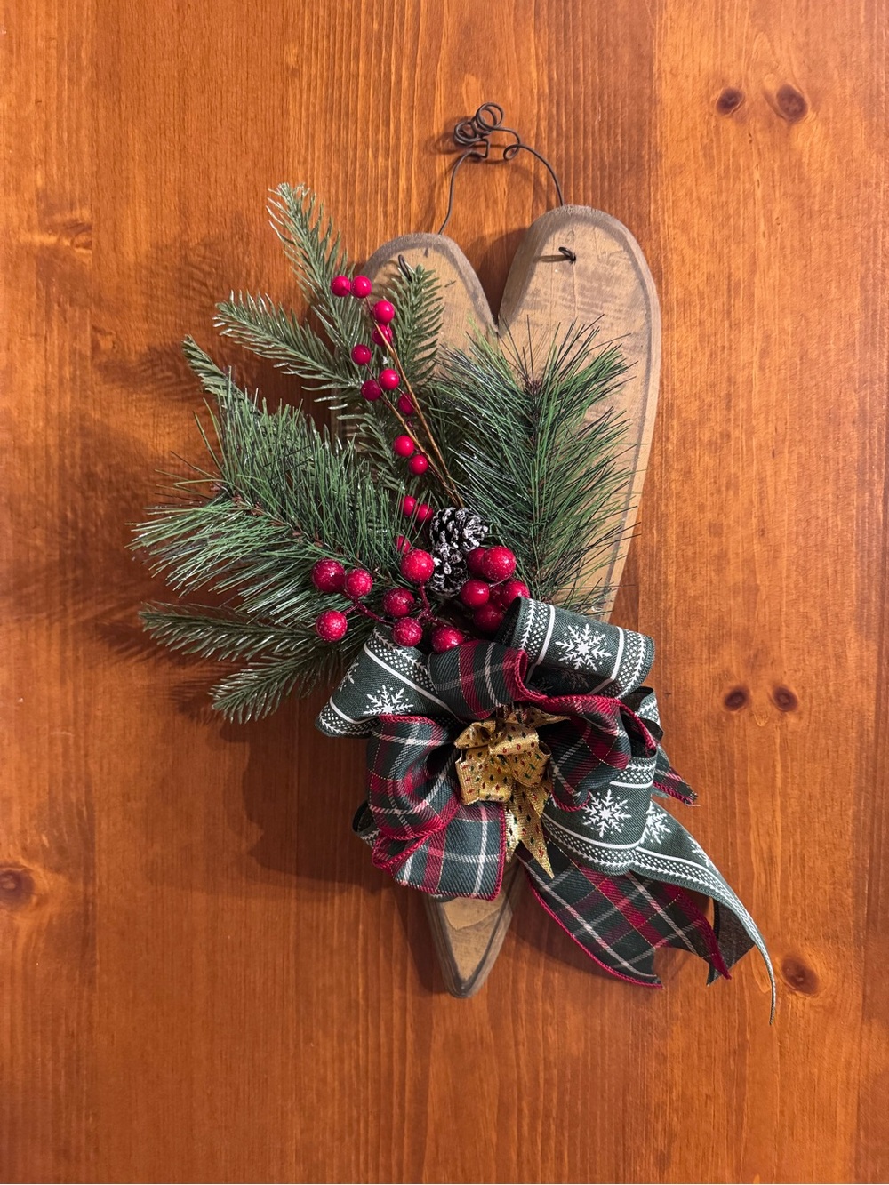 New OOAK Country Wooden Heart Christmas Holiday Wall Decor